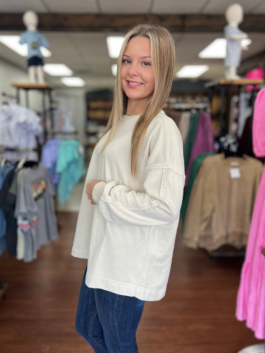 Miley Mineral Washed Terry Pullover