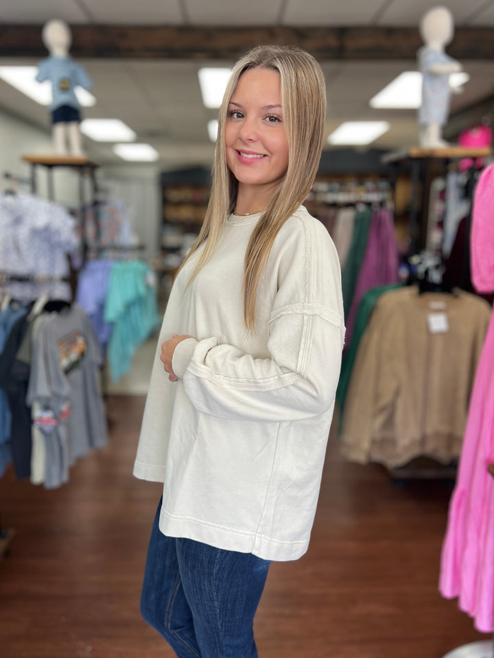 Miley Mineral Washed Terry Pullover