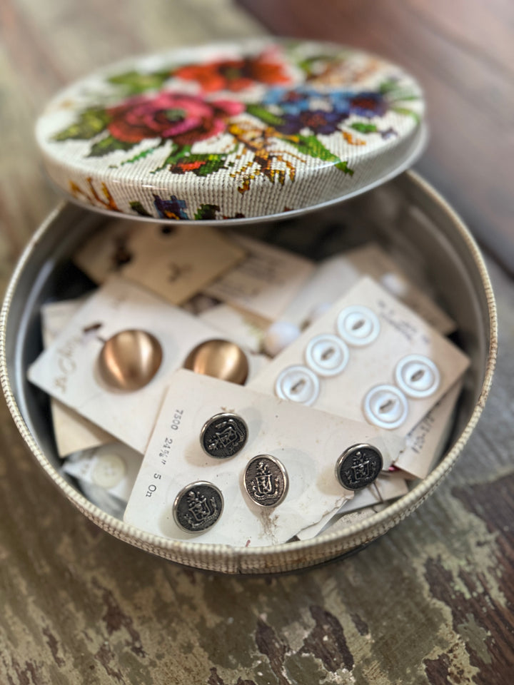 Vintage Tin with Buttons