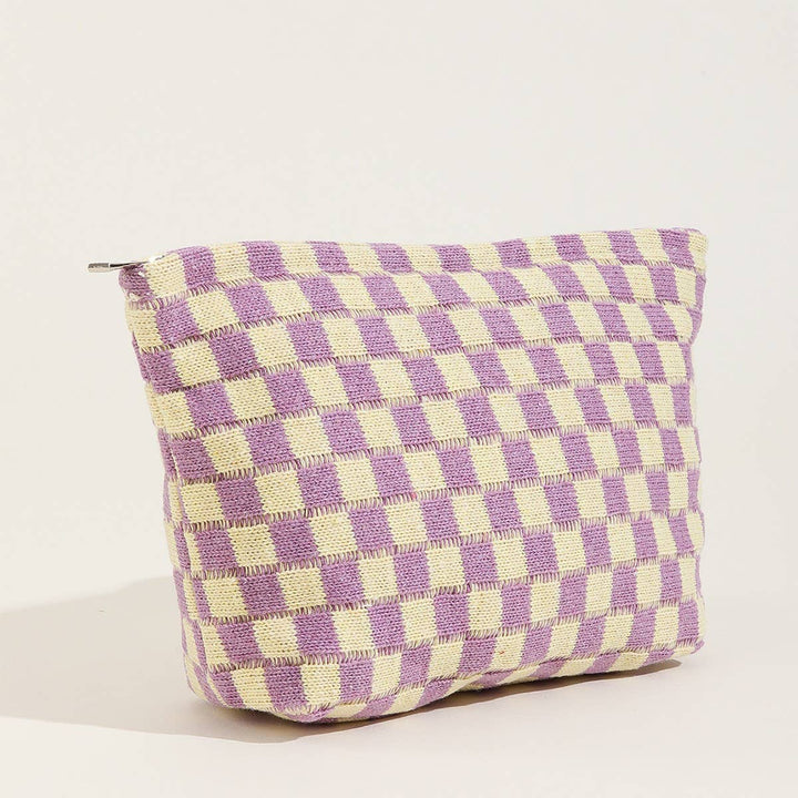 TRAVEL CHECKER MAKEUP COSMETIC POUCH BAG