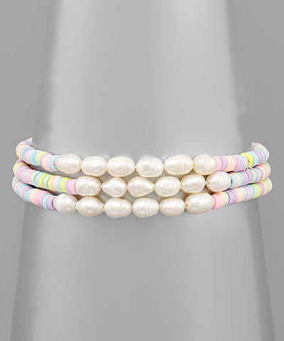 Pearl & Rubber Beads Bracelet
