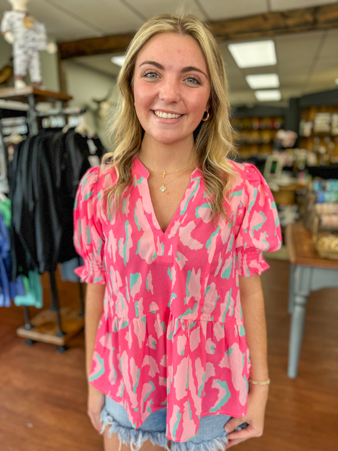 Multi Color Leopard Print Top