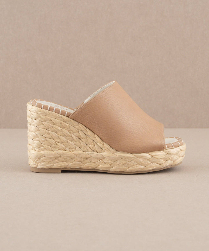 The Raina Apricot | Espdarille Slip On Wedge