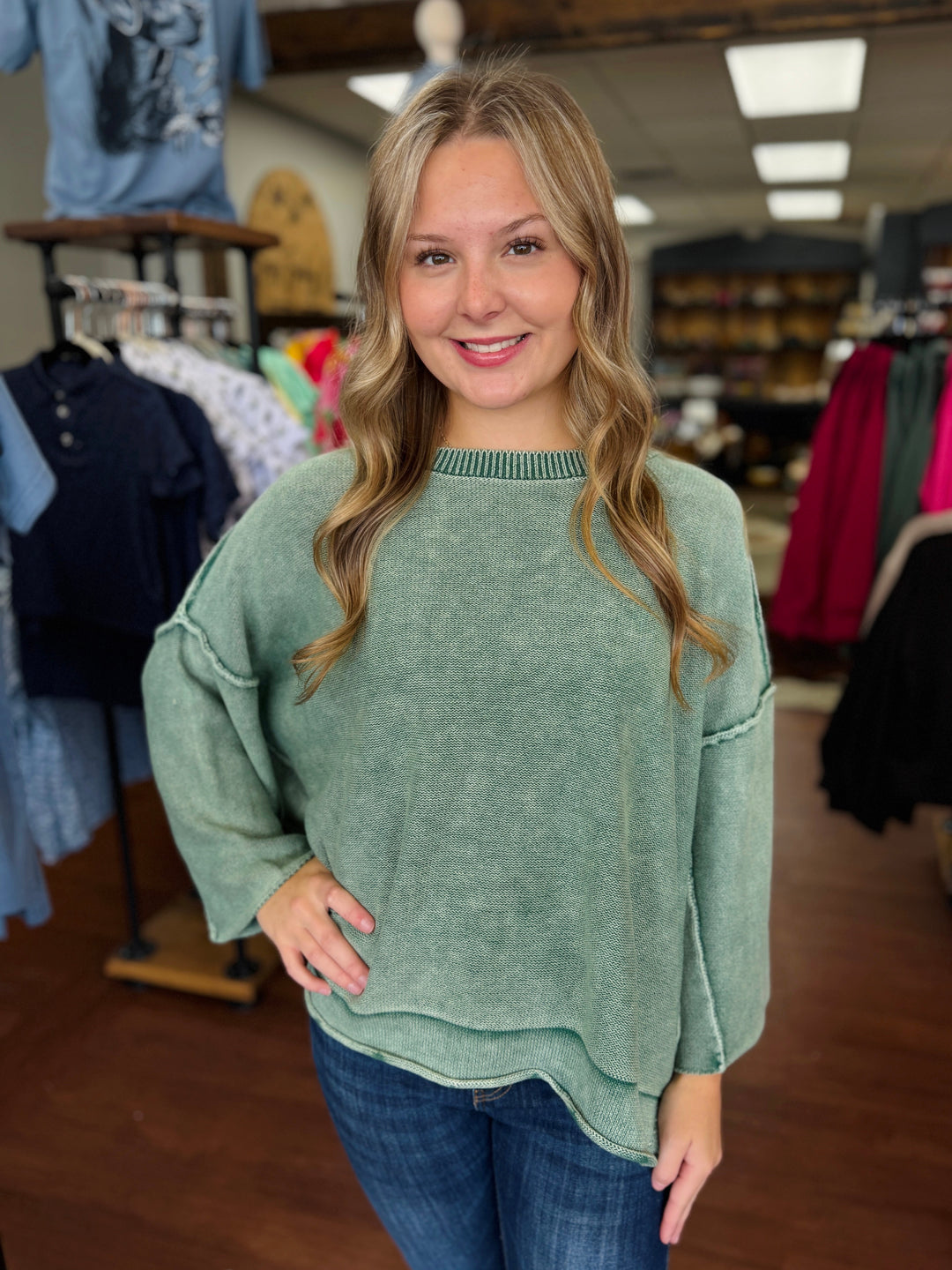 Kylie 3/4 Sleeve Slouchy Top