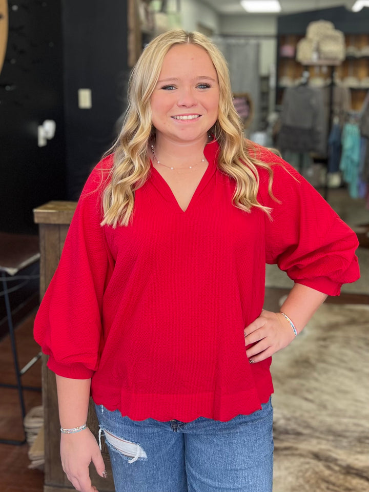 Hazel 3/4 Sleeve V-Neck Top