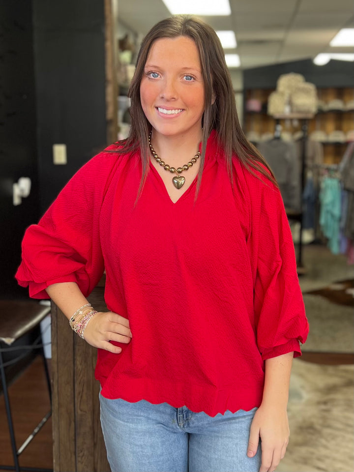 Hazel 3/4 Sleeve V-Neck Top
