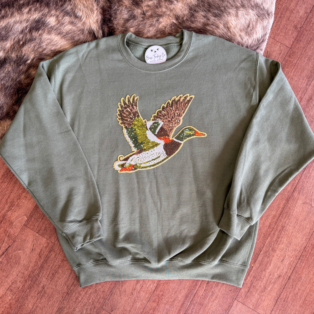 Sequin Duck Patch Custom Sweatshirt