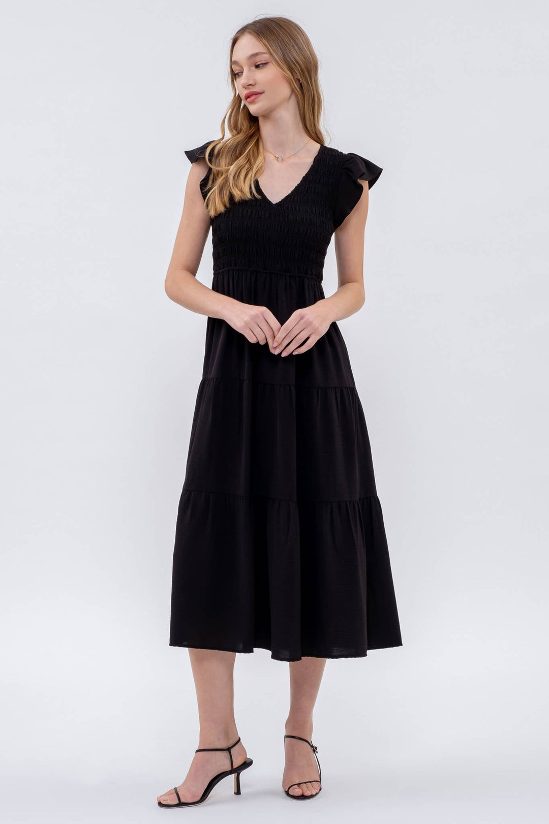 KATE FLUTTER SLEEVE MAXI DRESS