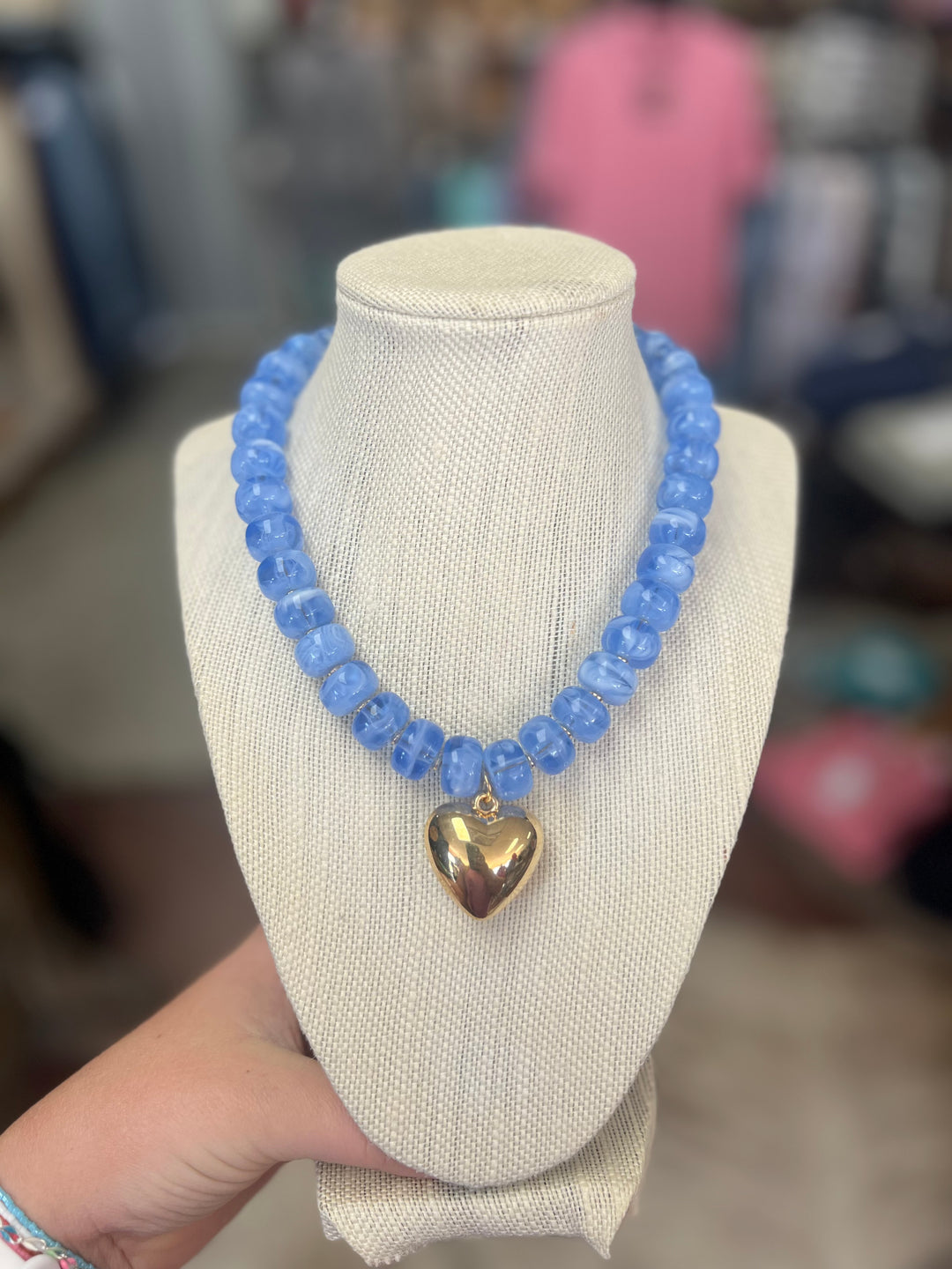 Azure Heart Beaded
Necklace