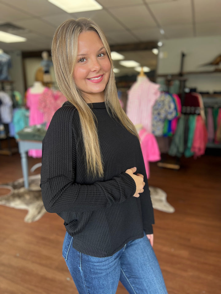 Carrie Ribbed Long Sleeve Top