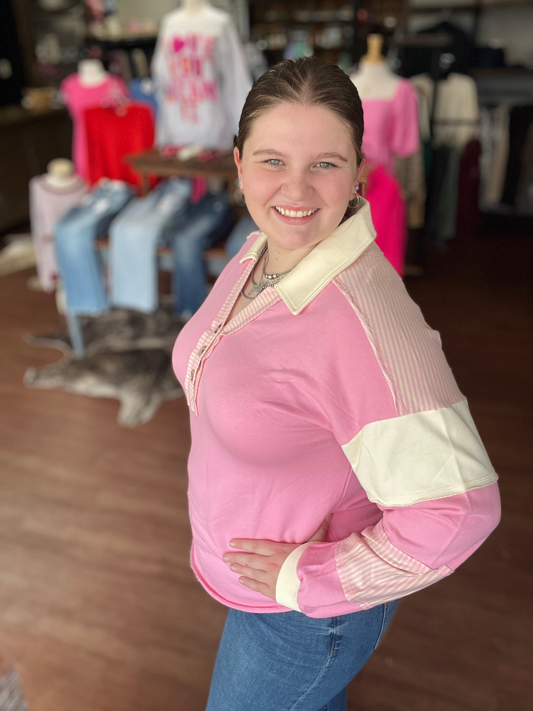 Color Block Oversized Casual Knit Top