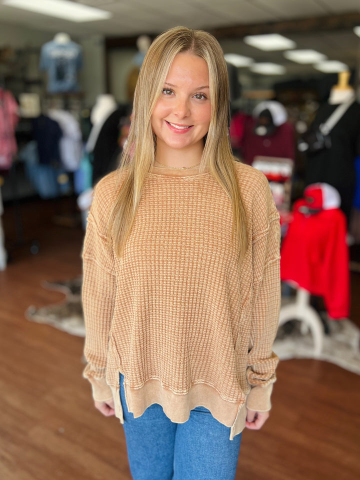 Millie Mineral Washed Thermal Pullover