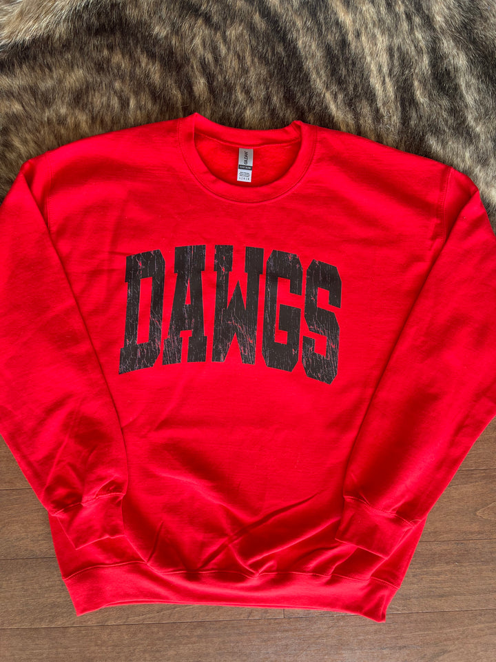 Large Bold Distressed Dawgs Sweatshirt