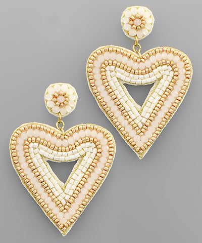 Beads Heart Earrings