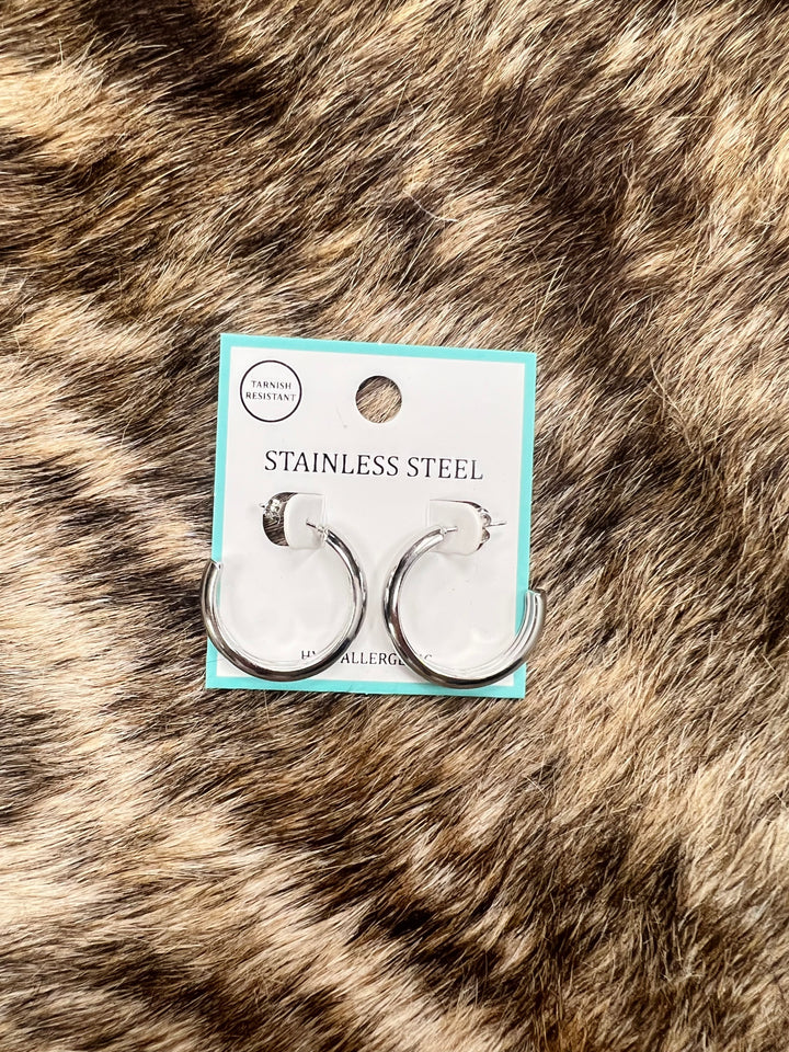 25mm Bold Stainless Steel Hoops