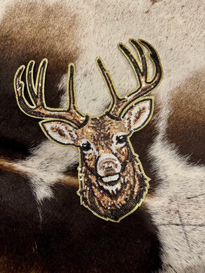 Sequin Deer Patch Custom Sweatshirt