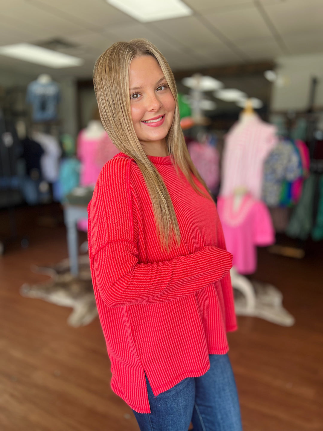 Carrie Ribbed Long Sleeve Top