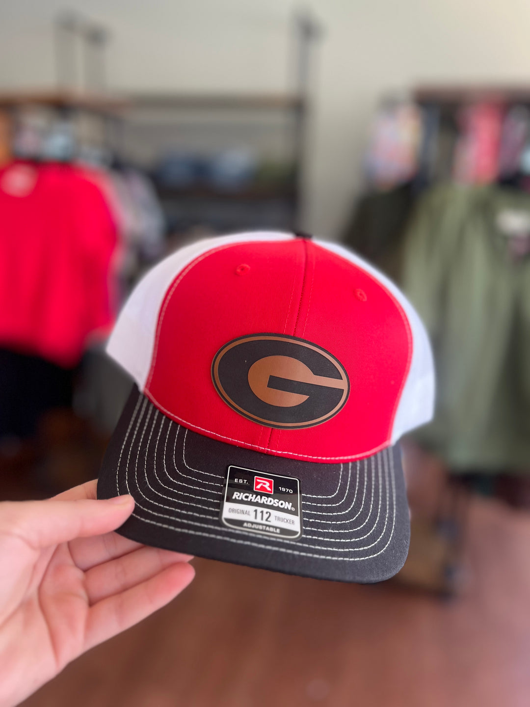 Georgia G Brown Leather Patch Hat (Richardson 112)