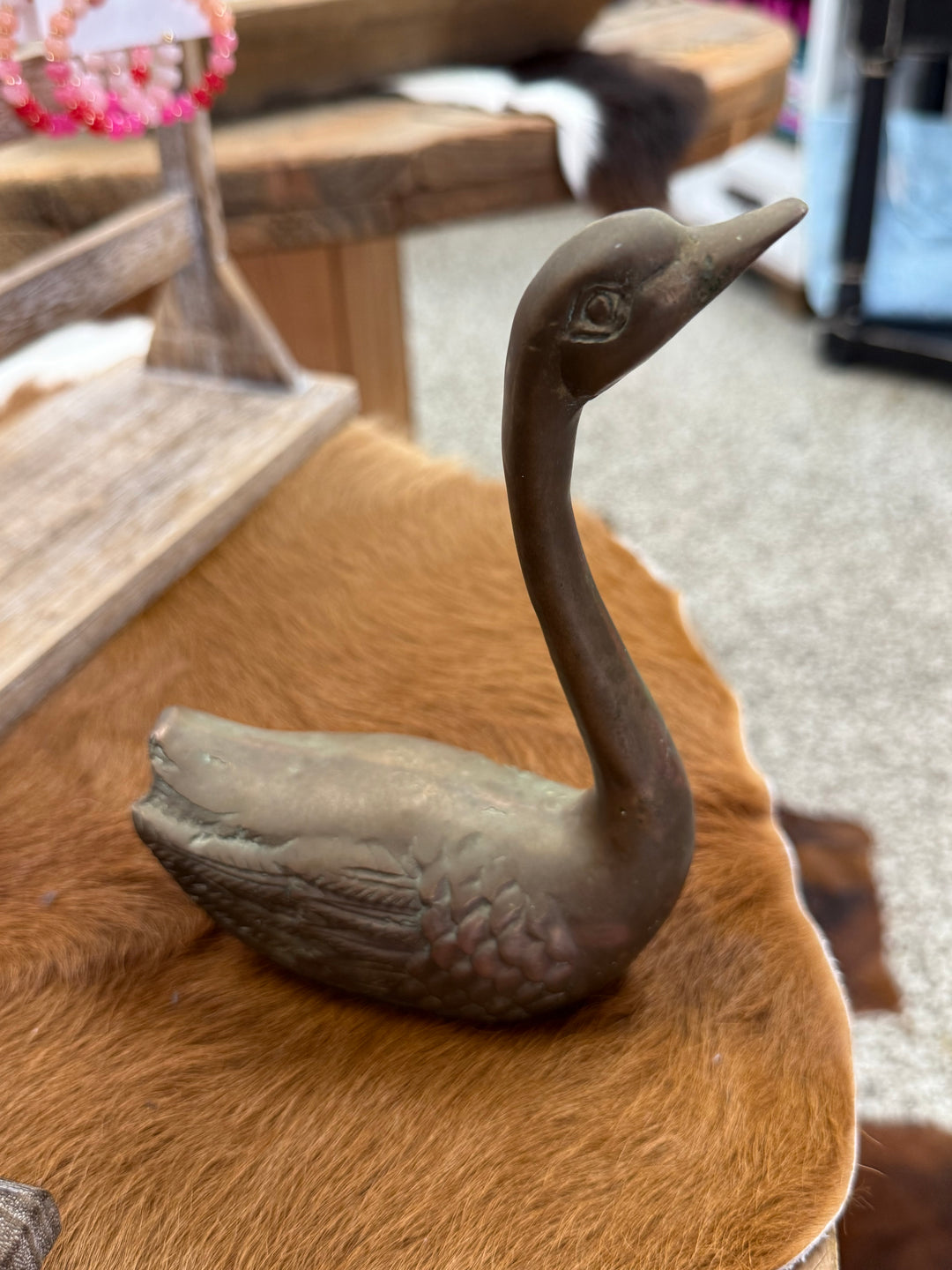 Vintage Brass Swan