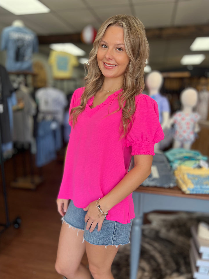 Lettie Top in Hot Pink