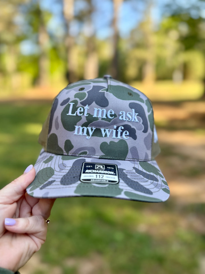 Let Me Ask My Wife Trucker Hat - Mad Hatter