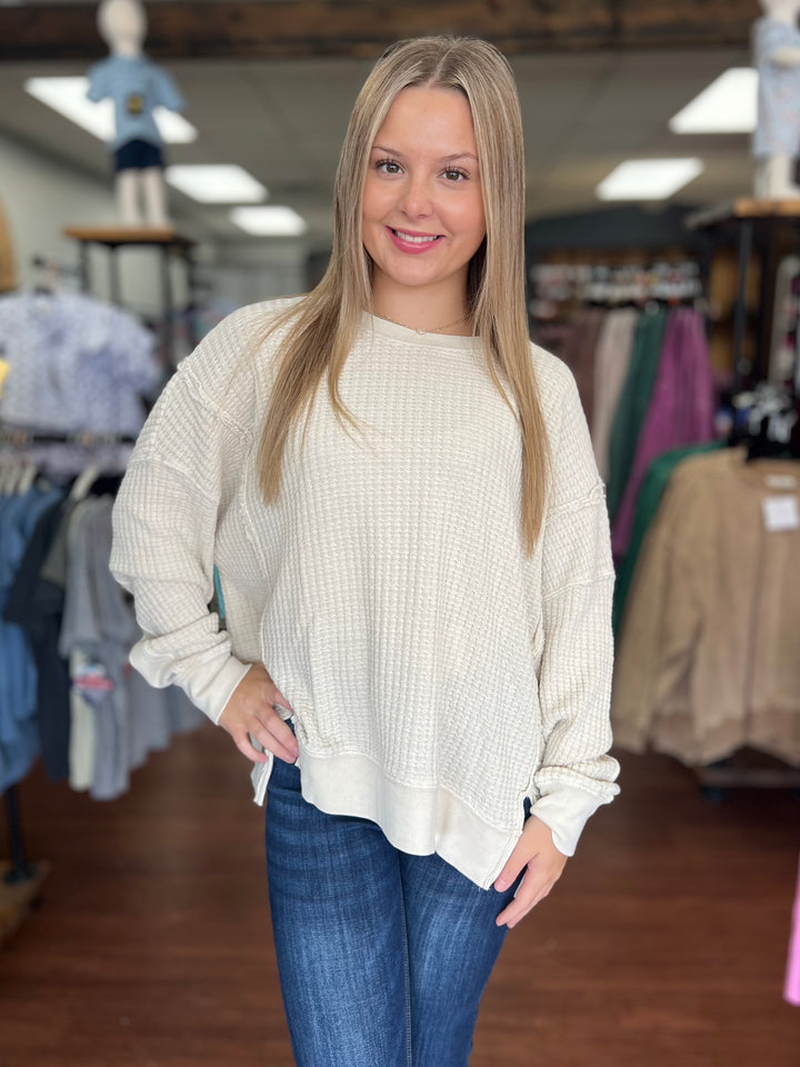 Millie Mineral Washed Thermal Pullover