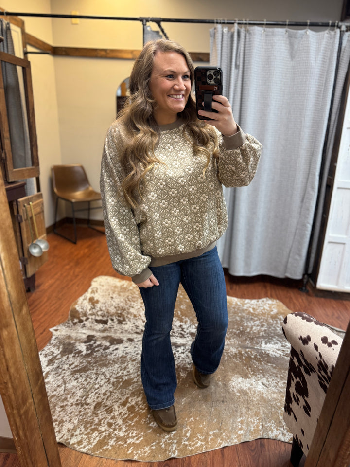 Floral Knit Sweatshirt