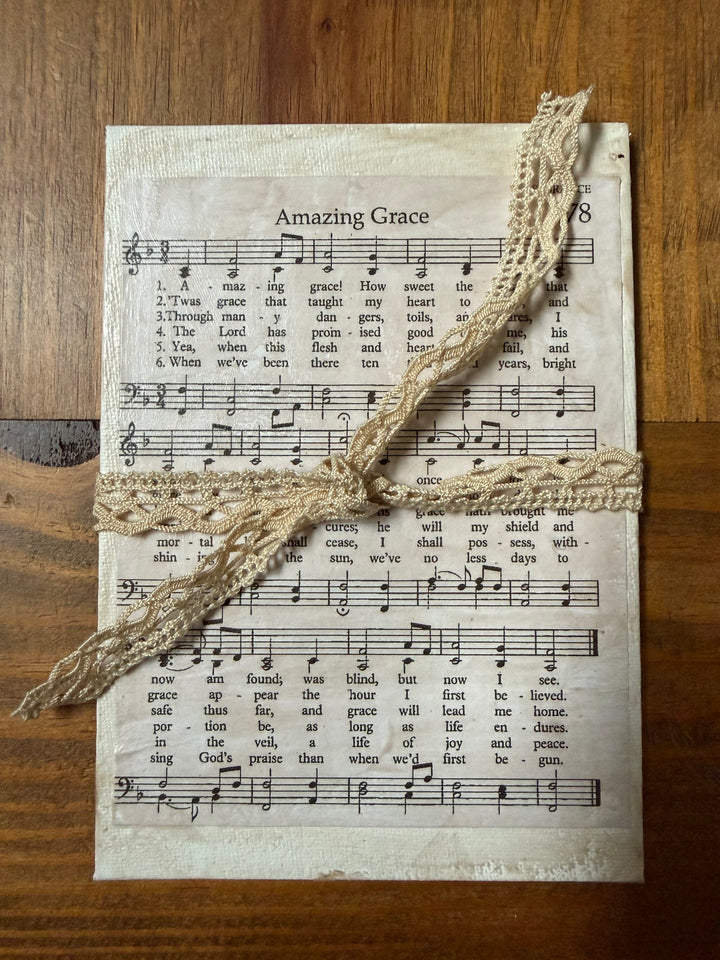 Vintage Inspired Amazing Grace Hymn Printed