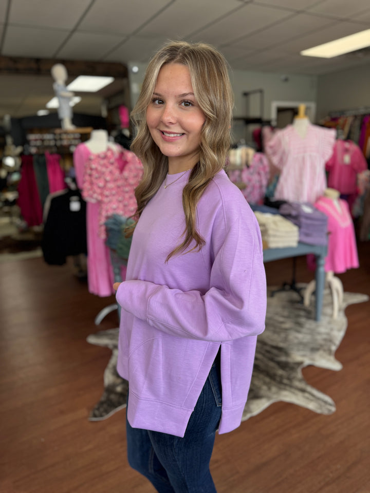 Side Slit Scuba Sweatshirt