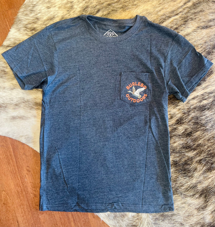 Burlebo Adult SS Tee - Old School Hunt - Heather Navy