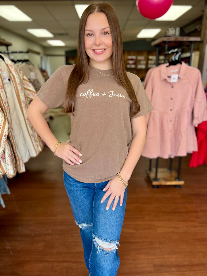 Coffee + Jesus Embroidered CC Tee