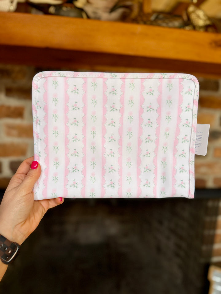 TRVL ROADIE LARGE Zip Pouch - RIBBON FLORAL PINK
