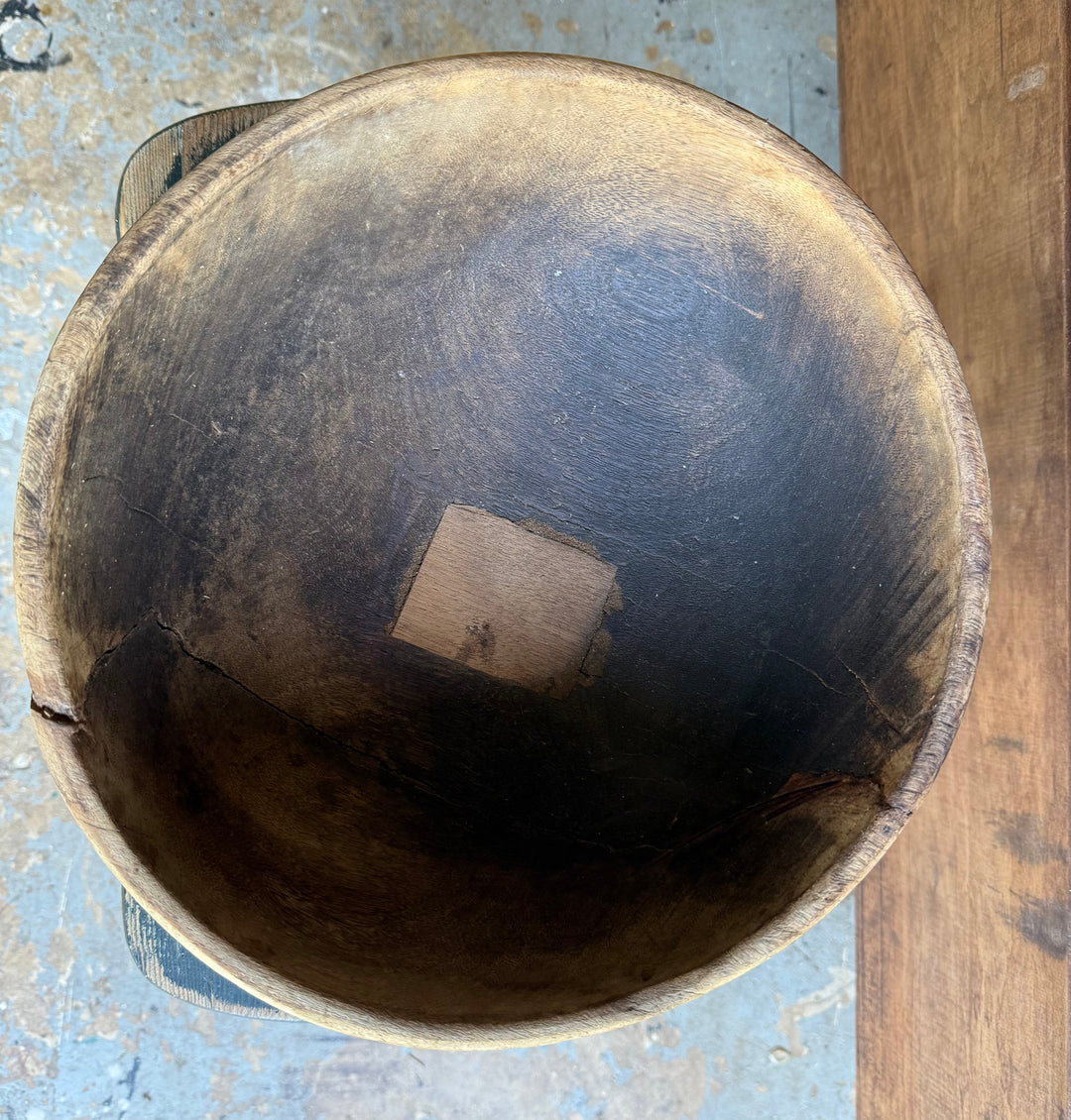 Antique Wood Bowl (has crack)