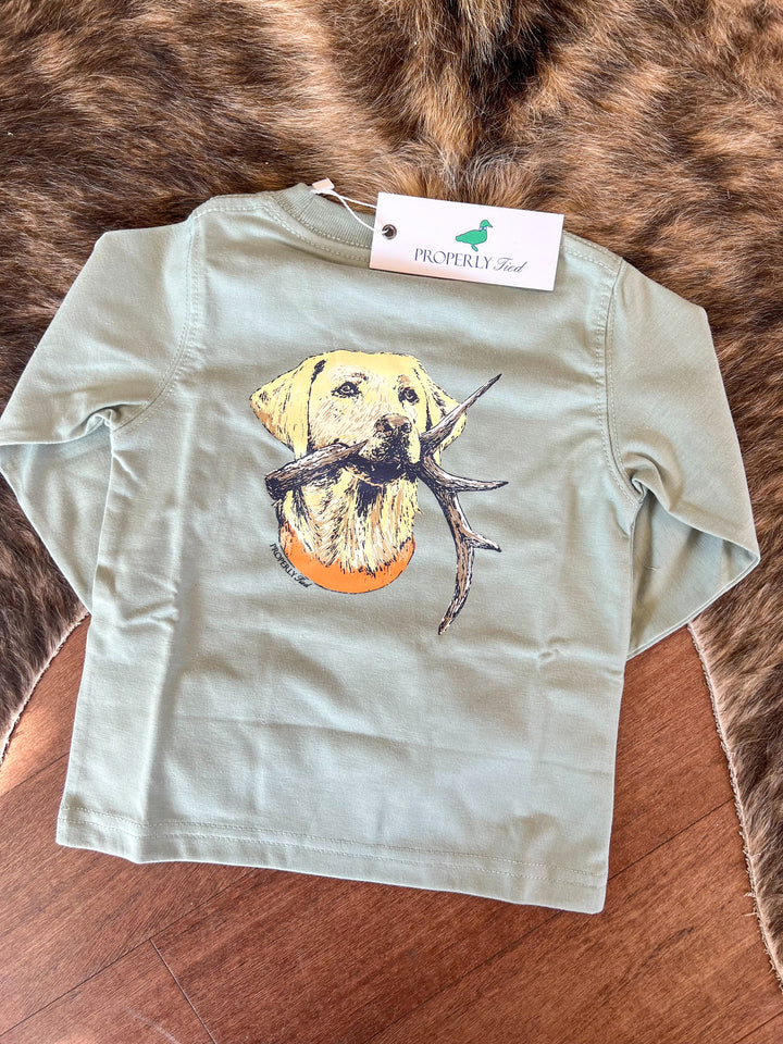 Boys Antler Lab LS Sage Tee - Properly Tied