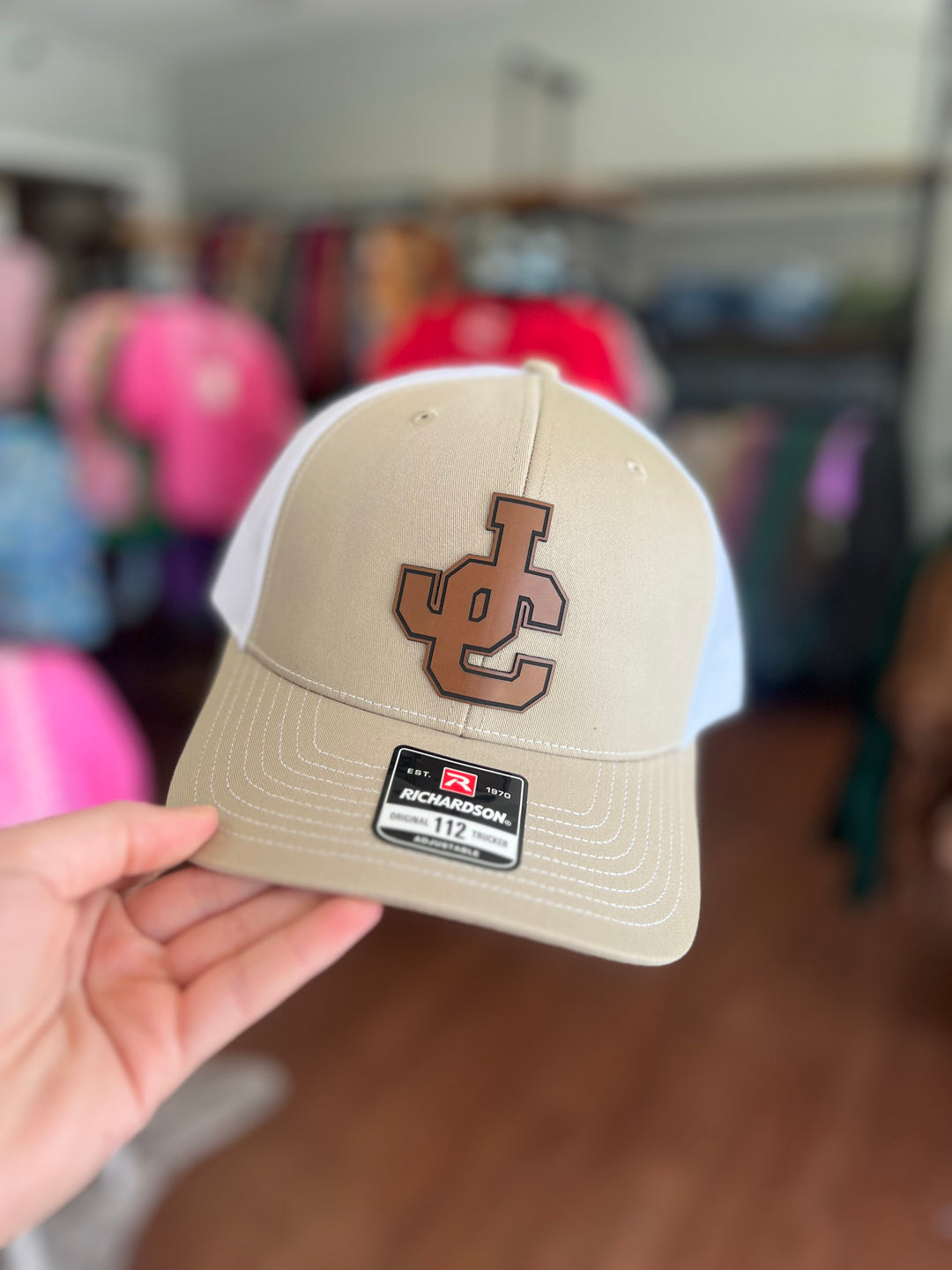 JC Brown Leather Patch Hat (Richardson 112)