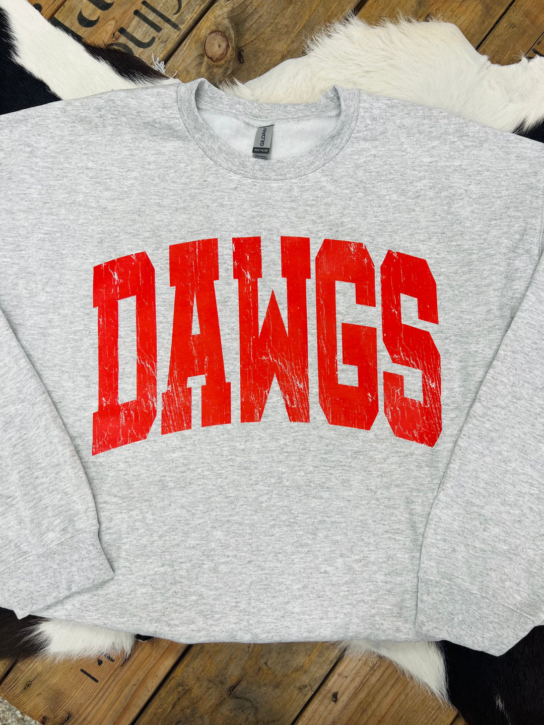 Large Bold Distressed Dawgs Sweatshirt