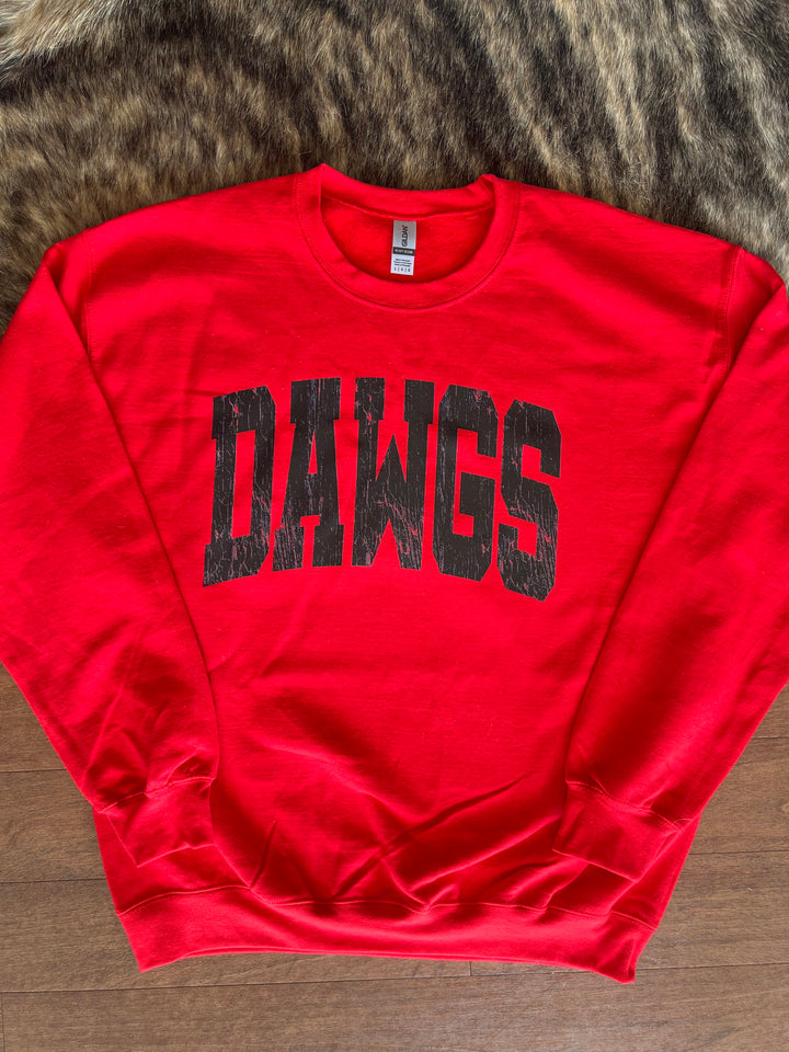 Large Bold Distressed Dawgs Sweatshirt