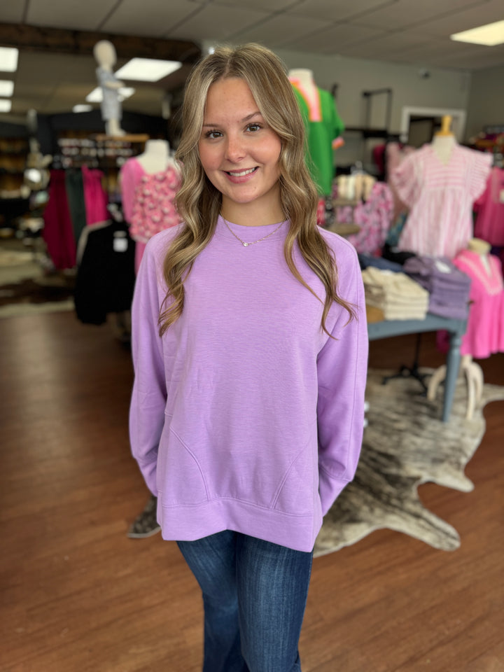 Side Slit Scuba Sweatshirt