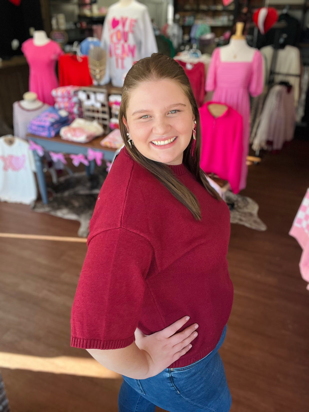 Short Sleeve Relaxed Sweater Top