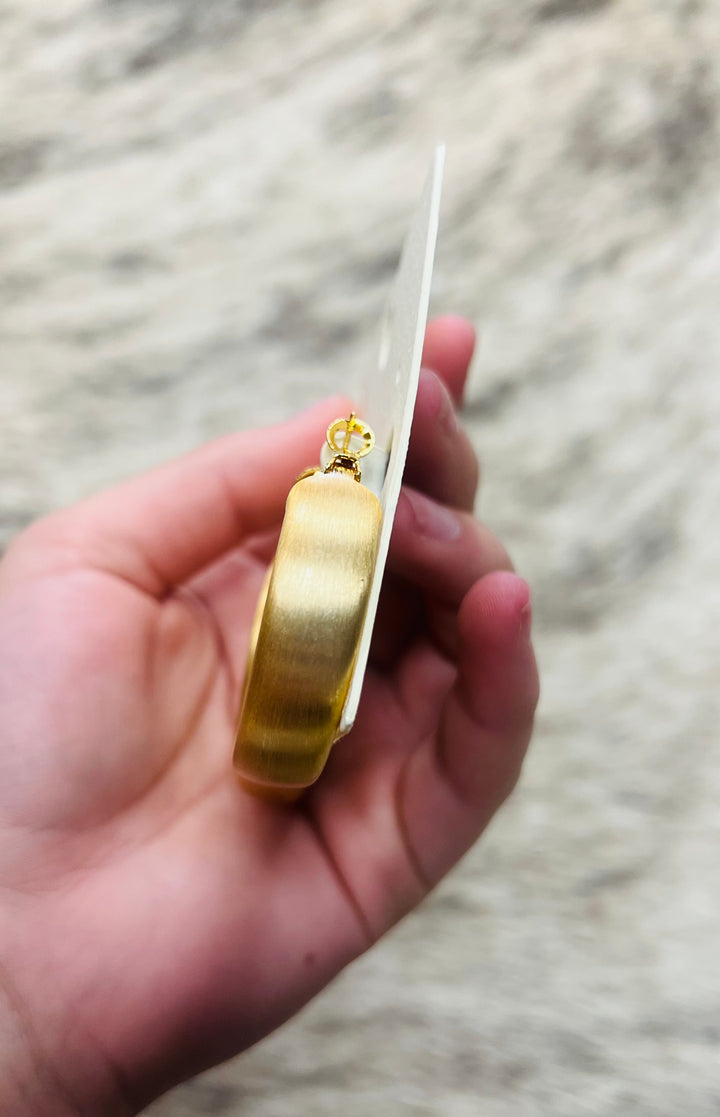 Brass Hoops - Matte Gold