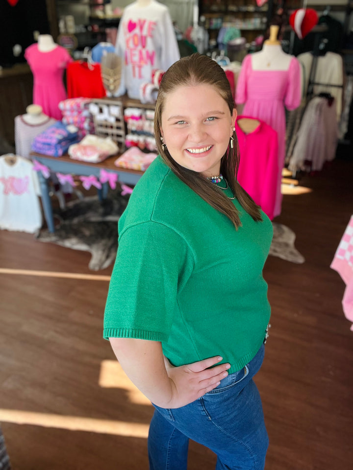 Short Sleeve Relaxed Sweater Top