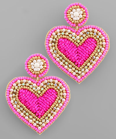 Heart Bead Earrings