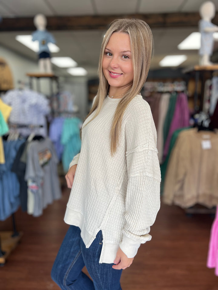 Millie Mineral Washed Thermal Pullover