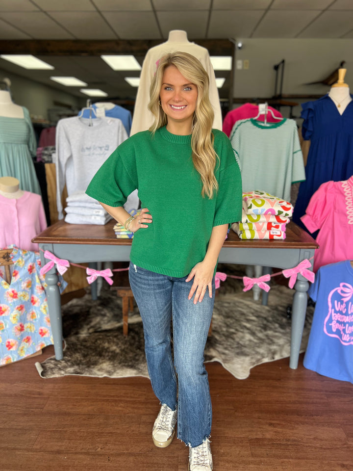 Short Sleeve Relaxed Sweater Top