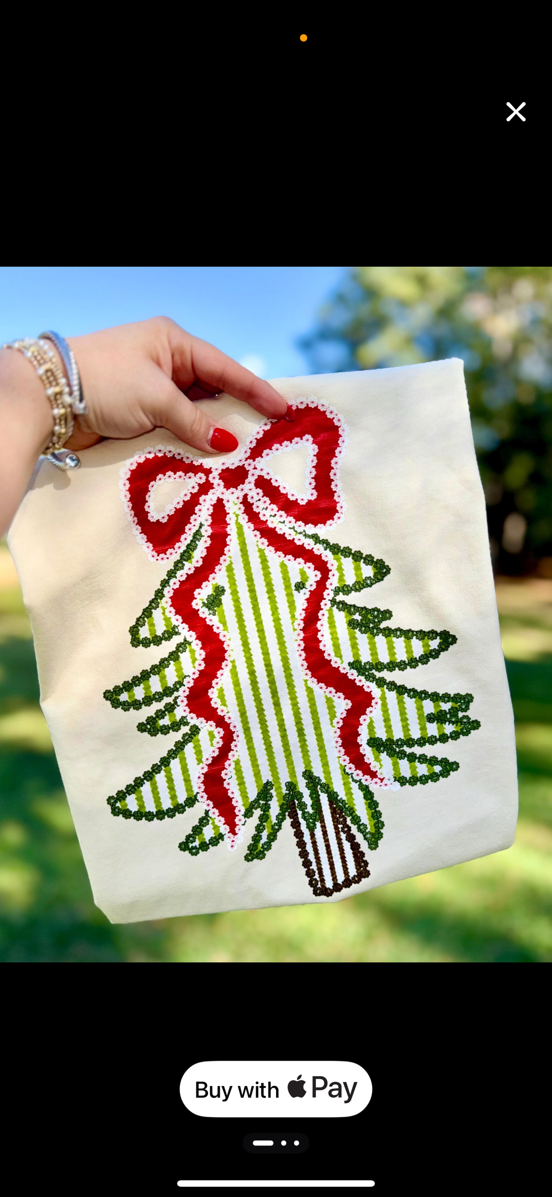 Seersucker Christmas Tree LS CC Tee