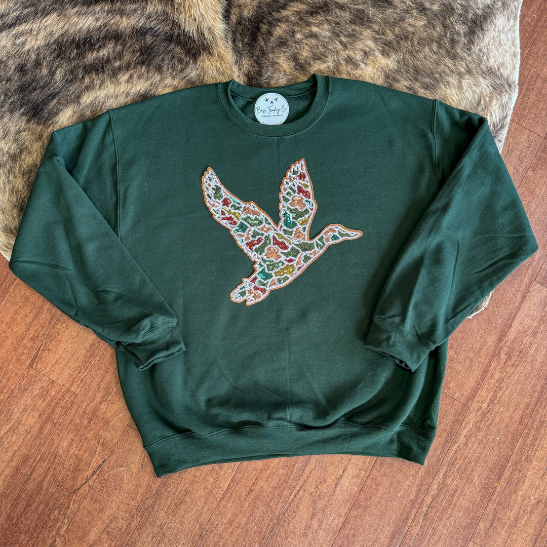 Sequin Duck Patch Custom Sweatshirt