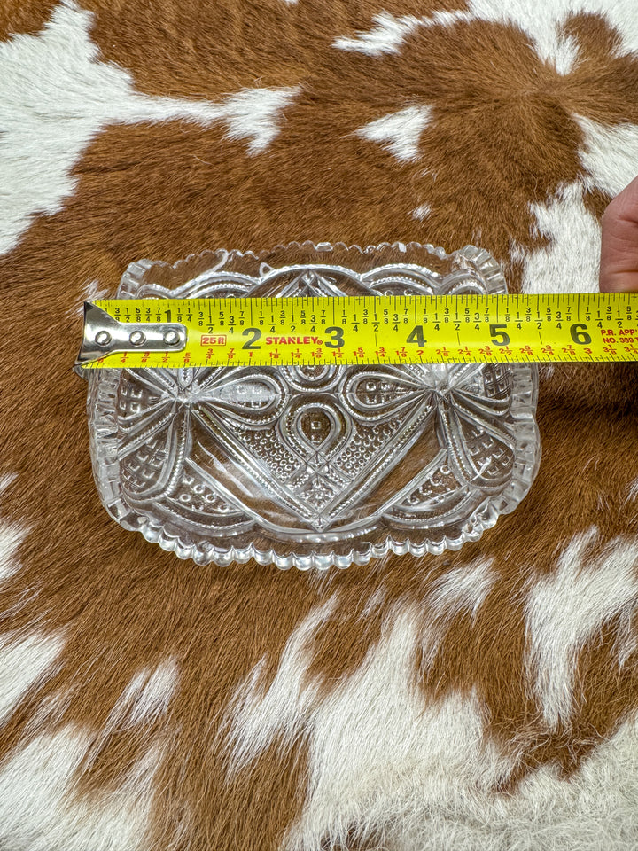 Vintage Scalloped Edge Cut Glass Dish