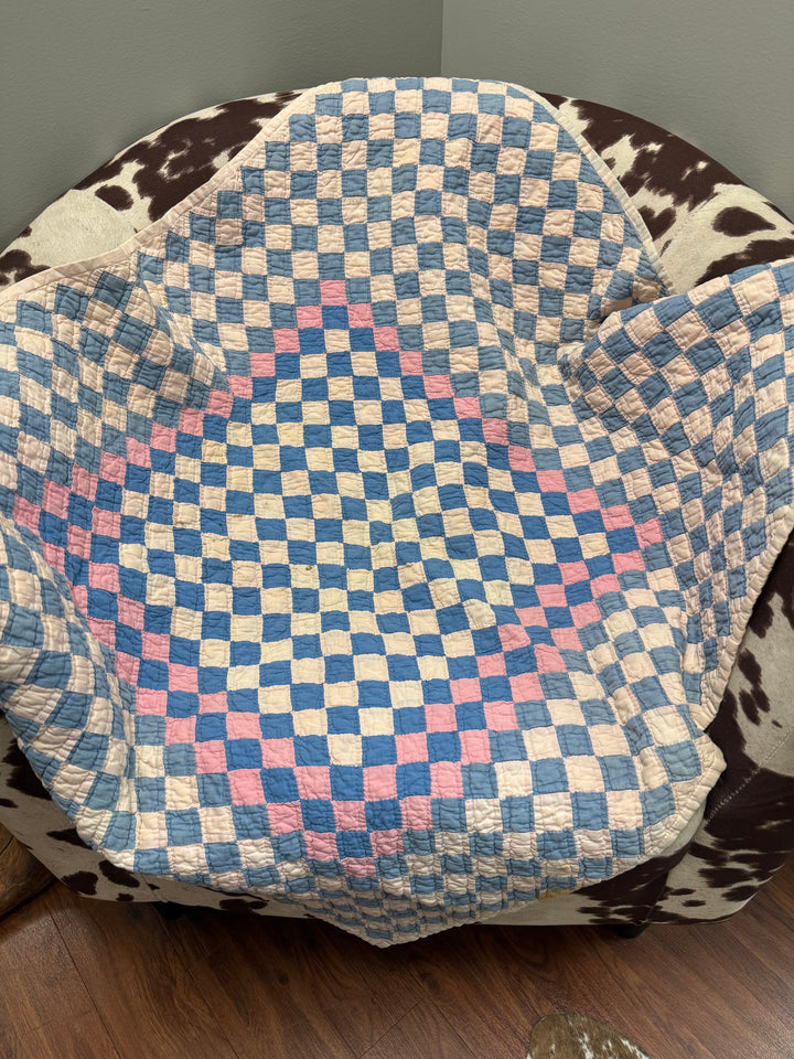 Vintage Lap Quilt (has some staining)
