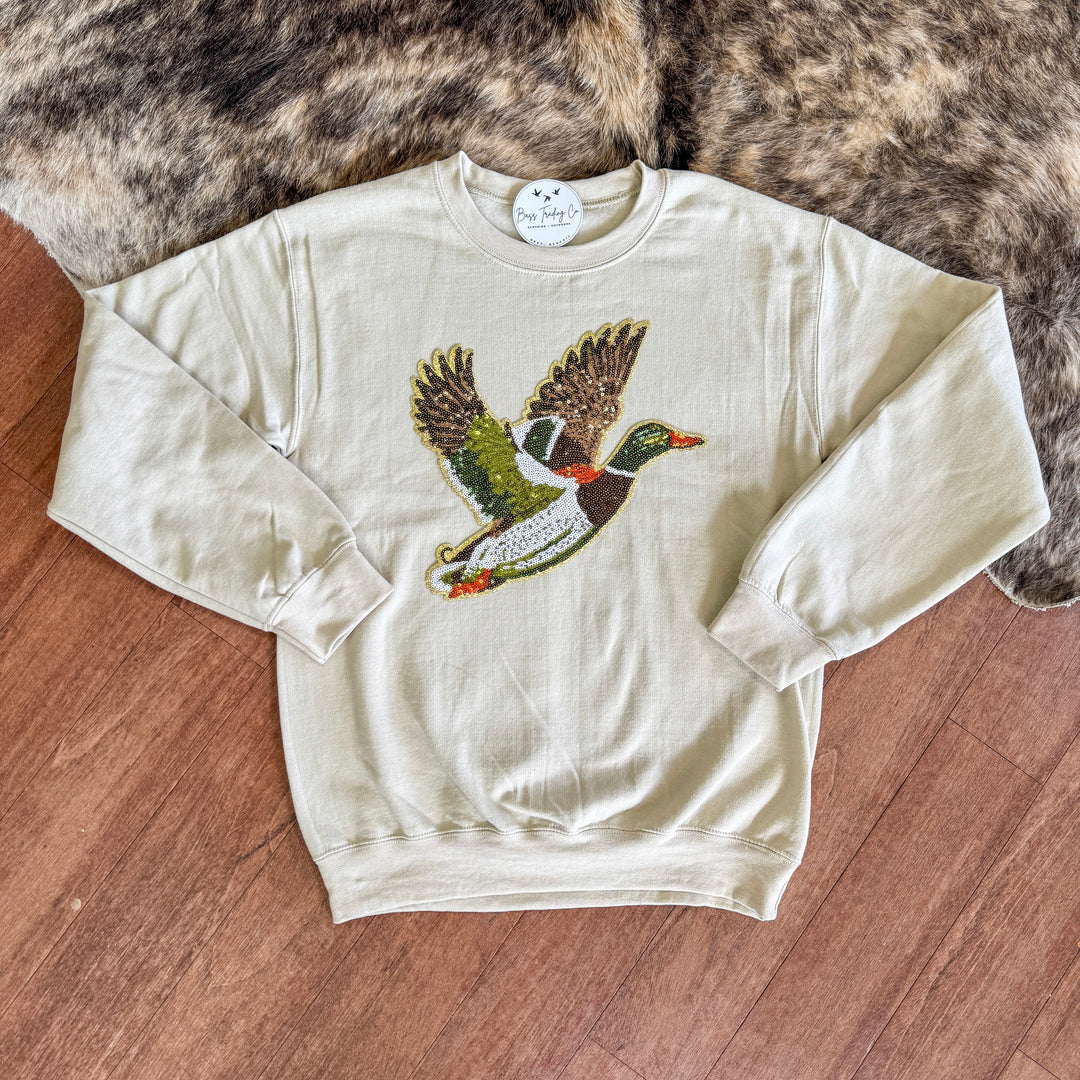 Sequin Duck Patch Custom Sweatshirt