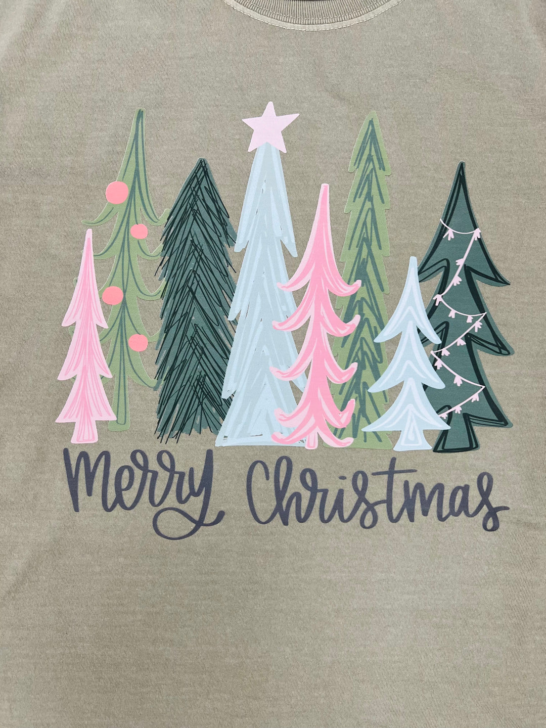 Merry Christmas Pink Tree Tee
